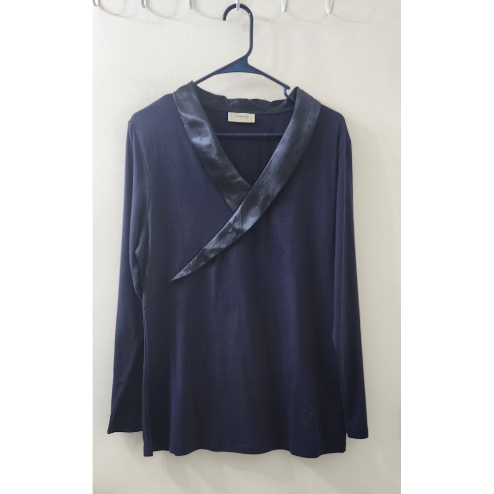 Temperley London British Airways First Class Navy Satin Trim Cotton Top Medium